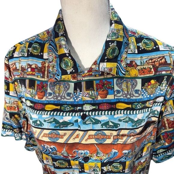 Rare 1992 Nicole Miller Perrier Silk Top Sz Small - Picture 8 of 10